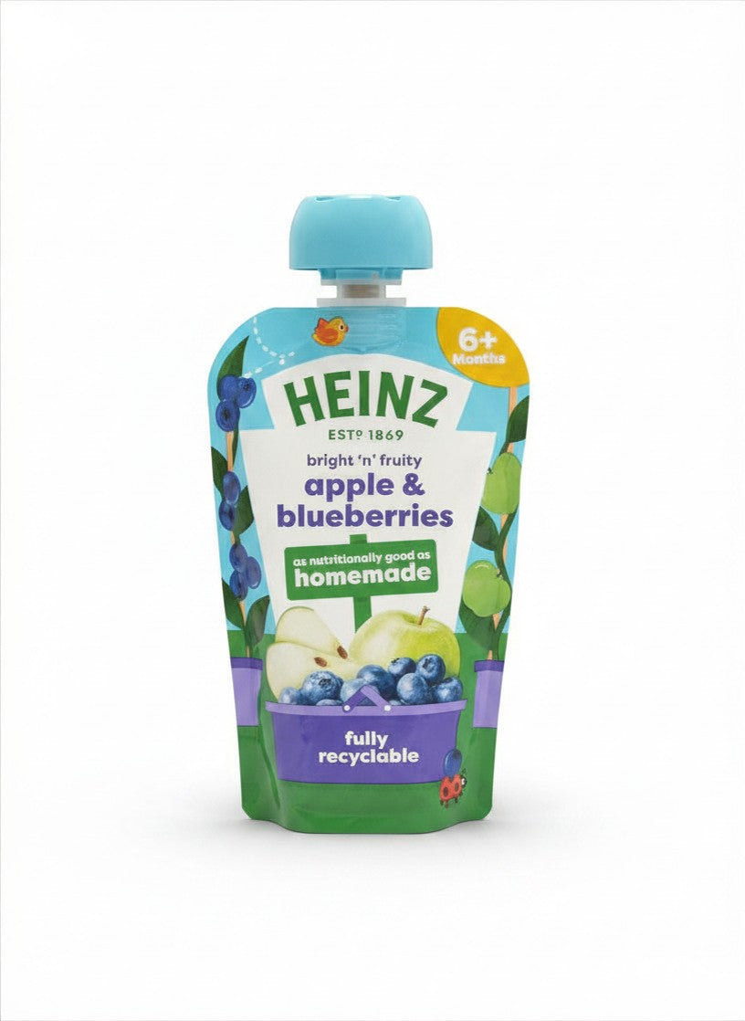Heinz Bright 'n' Fruity Apple & Blueberries Baby Food - 6+ Months